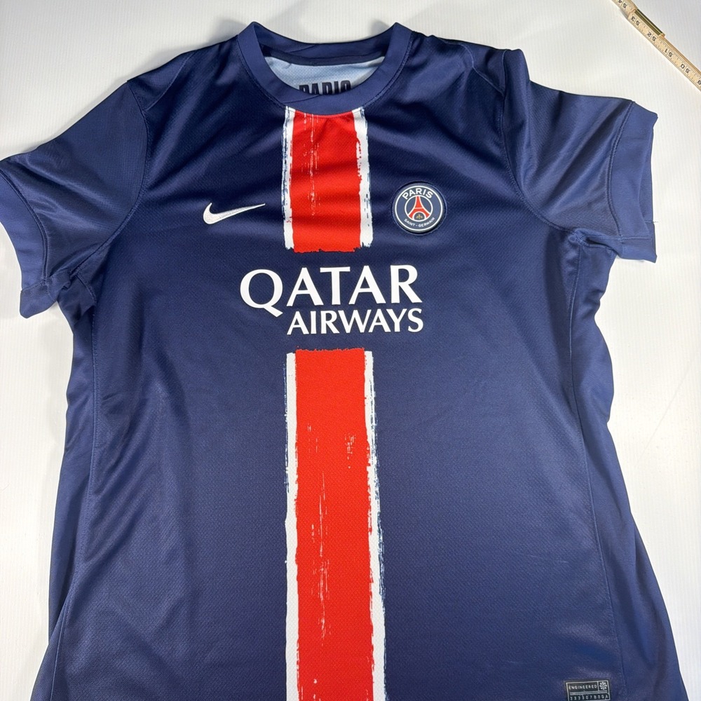 Nike PSG Jersey XL Paris Saint Germain Qatar Airways Blue Soccer Shirt Dri Fit